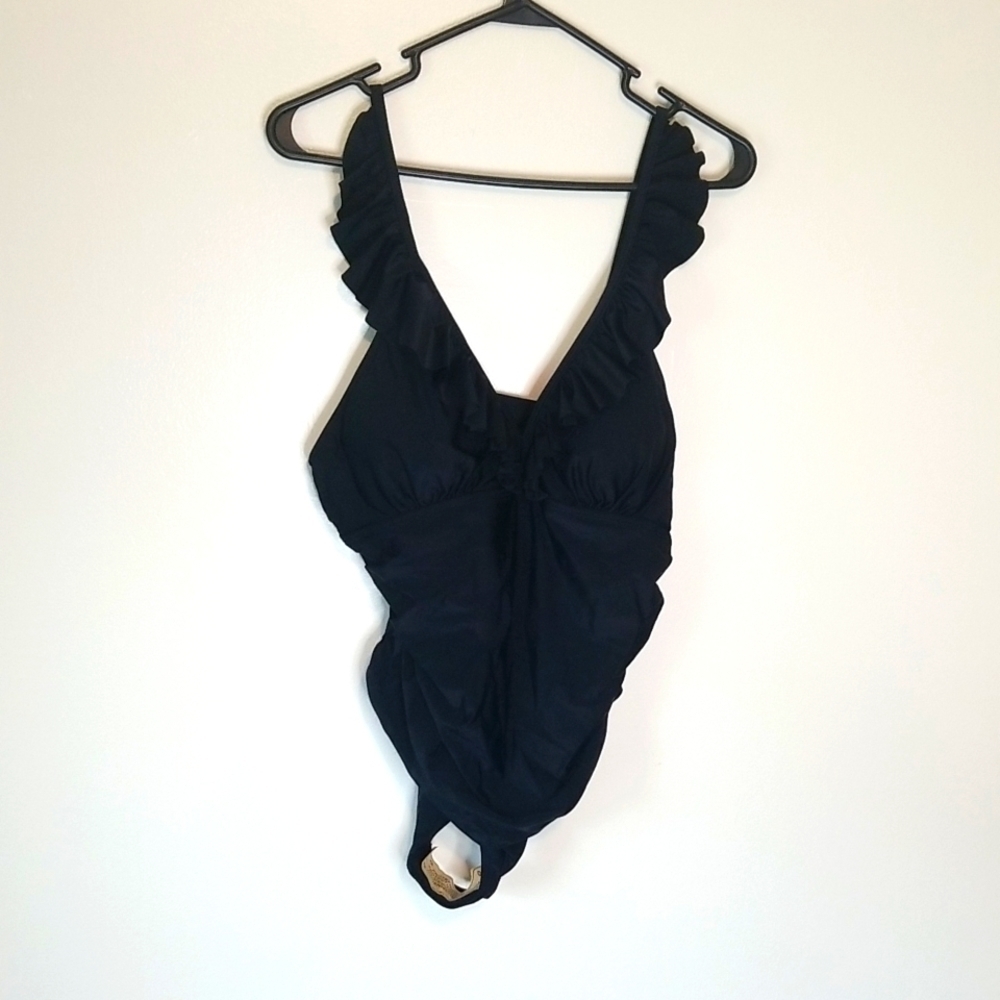 Women's V Neck One Piece Swimsuit Extra Large
